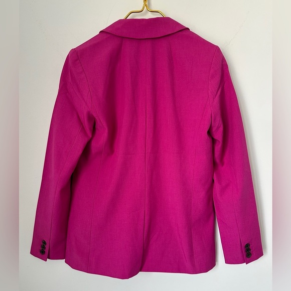 NWT Banana Republic Fuchsia Pink Lined Stretch Spring Blazer Jacket Women’s Sz 2 - Picture 3 of 6